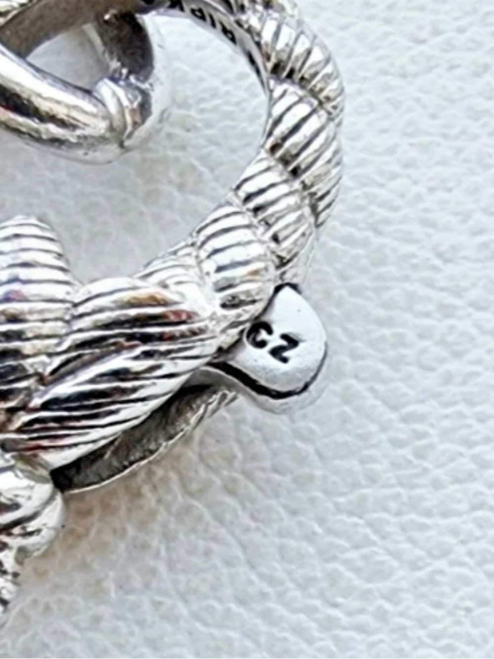 Judith Ripka 925 Sterling Two-Tone Fleur-de-Lis Charm Bracelet 8” 29g CZ - Picture 5 of 15